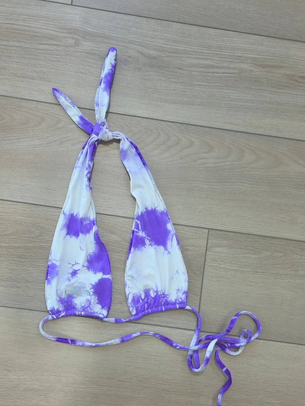 Frankie's Bikinis Purple Velvet Triangle Bikini Top